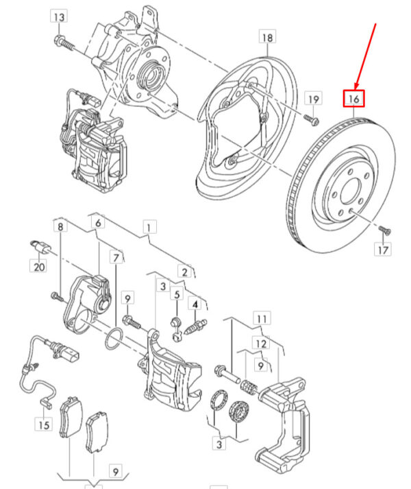 AUDI A4 B9 Rear Brake Disc 8W0615601E NEW ORIGINAL - Image 4