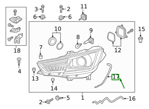 Audi A4 8W B9 Sealing Frame Headlight Front Right 8W0941192 NEW ORIGINAL - Image 3