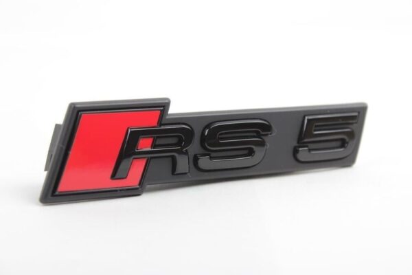 Audi RS5 'RS5' Original Glossy Black Front Radiator Grid Badge 8W6853736 - Image 3