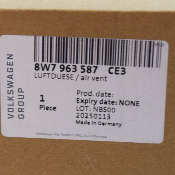 AUDI A5 F5 Front Seat Head Space Heat Module Air Vent 8W7963587CE3 NEW ORIGINAL