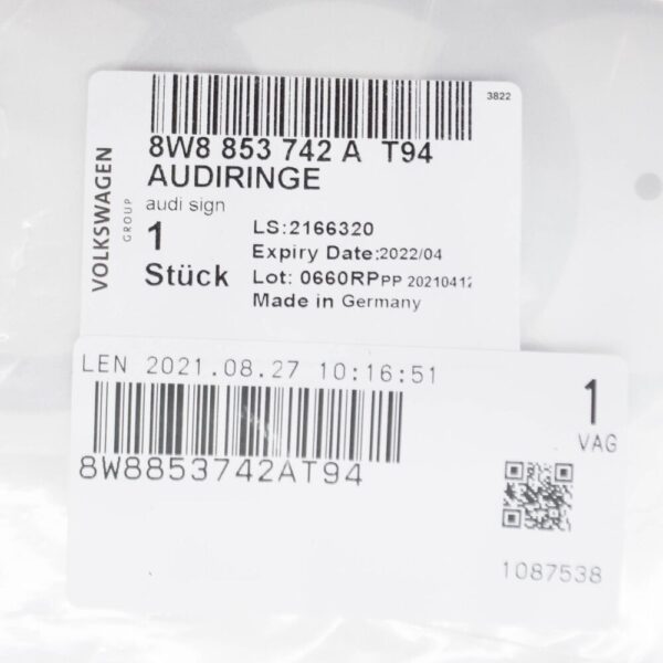 AUDI A5 Sportback 8W6 Rear Emblem Badge 8W8853742AT94 NEW ORIGINAL