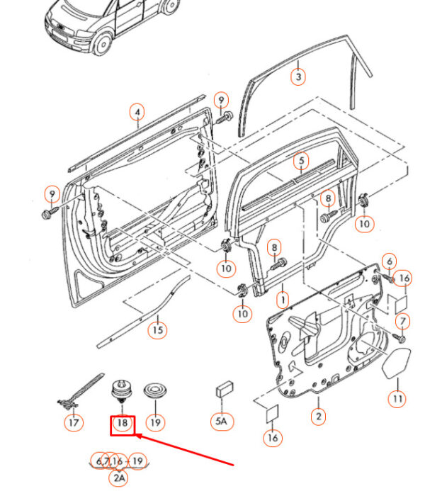 Audi A2 8Z front door trim 8Z0868243 NEW REAL - Image 4