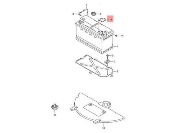 Audi A2 A4 B6 B7 Genuine 8Z0915429B Positive Terminal Cover Battery - Image 3
