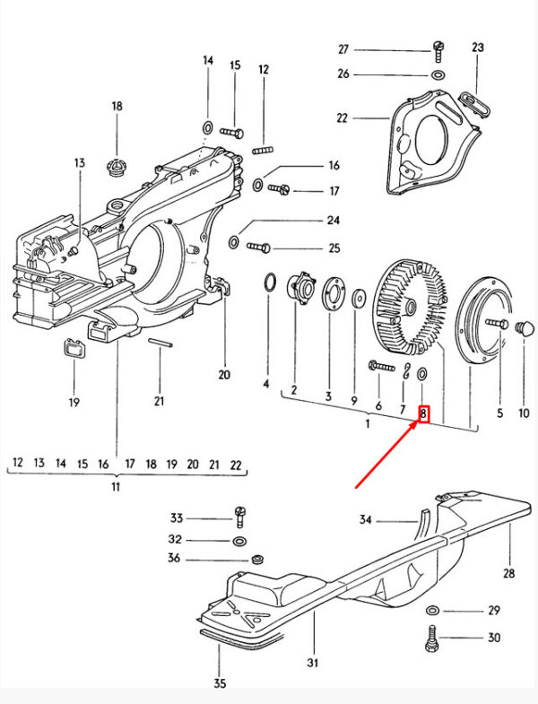 Porsche 968 Air Cooling Washer 90003110501 NEW ORIGINAL - Image 2