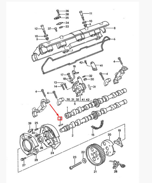 Porsche 968 camshaft passport spring 90011707300 NEW ORIGINAL - Image 3