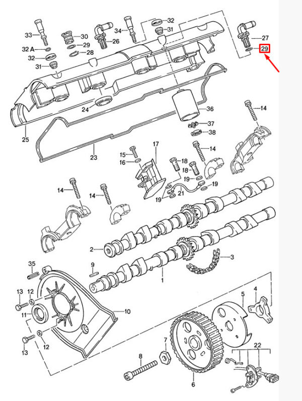Porsche 944 valve cover rubber O-ring 90017405640 NEW ORIGINAL - Image 3