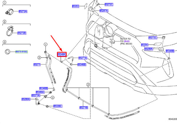 9007517013 Toyota RAV 4V XA50 Headlight Wash Hose Connection 9007517013 NEW ORIGINAL