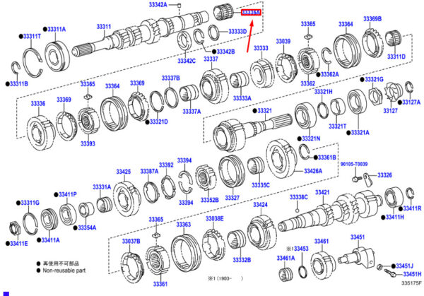 9036445018 TOYOTA HILUX MK8 5. Gear Needle Roller Bearing 9036445018 NEW GENUINE