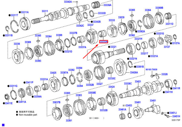 90364T0036 Toyota Hilux MK8 Needle Roller Bearing for 3rd Gear 90364T0036 NEW GENUINE