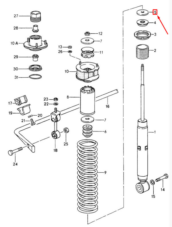 Porsche 928 shock absorber disc front 91133351100 NEW ORIGINAL