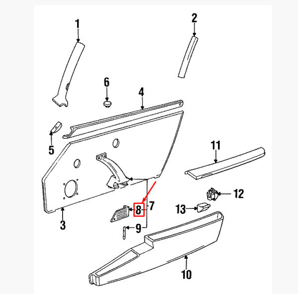Porsche 911 964 interior door actuator front right 9115312520070B new original