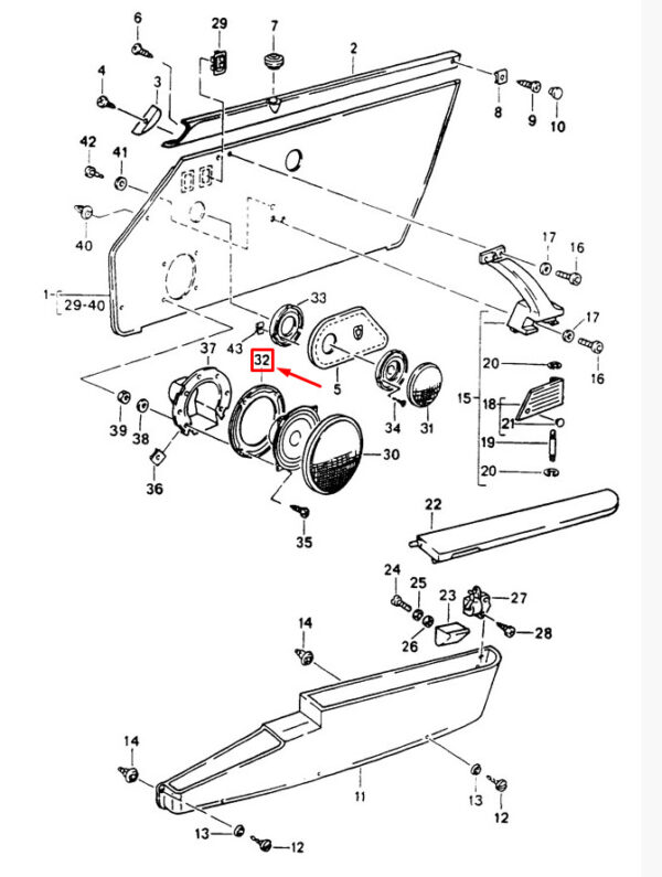 Porsche 911 964 bass speaker carrier 91155567101 new original - Image 3