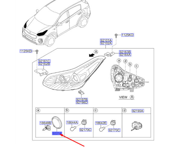 92140E6000 KIA SPORTAGE QL MK4 Front Headlight Dust Cover 92140E6000 NEW GENUINE