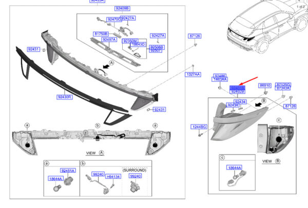 92401N7100 Hyundai Tucson NX4 MK4 Rücklicht hinten links 92401N7100 NEU ORIGINAL