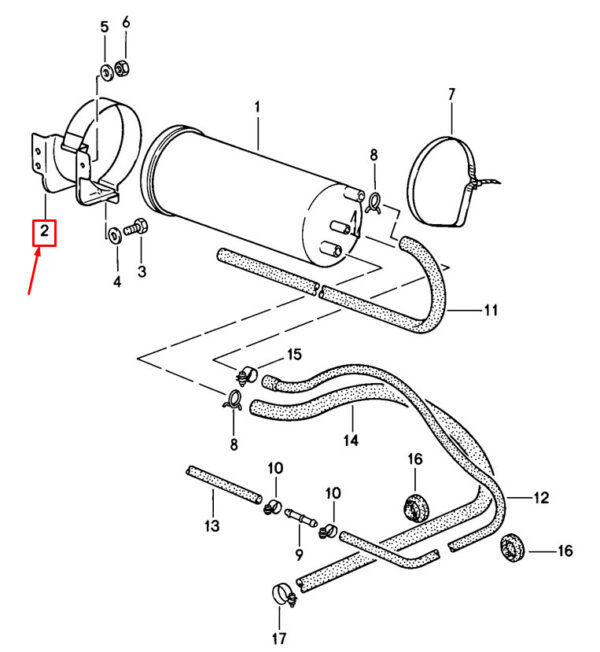 Porsche 928 Vapor Canister Bracket 92820101502 NEW ORIGINAL