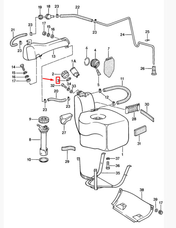 Porsche 928 tank lid gasket 92820127503 new original