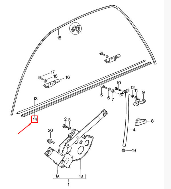 Porsche 928 door window gasket front right outside 92853732204 NEW ORIGINAL - Image 2