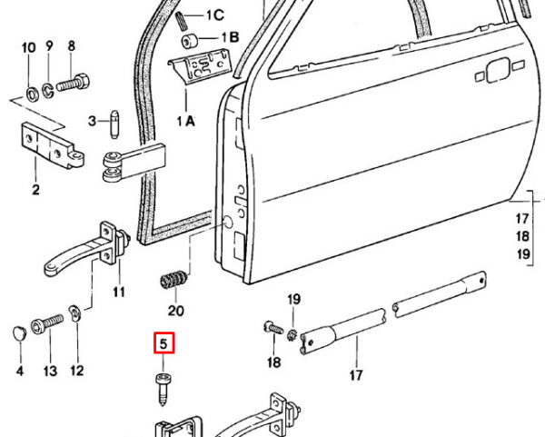 Porsche 928 Door Check Pin Hex Screw 8X22 92853741902 NEW ORIGINAL - Image 3