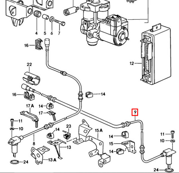 Porsche 928 ABS Rear Bottom Speed Sensor 928.606.402.01 NEW ORIGINAL - Image 5
