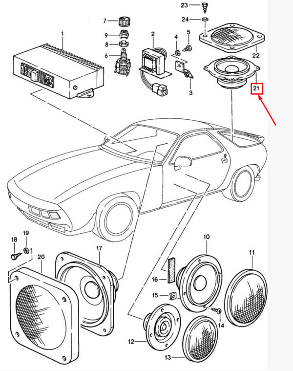 Porsche 928 midrange rear 92864541300 NEW ORIGINAL