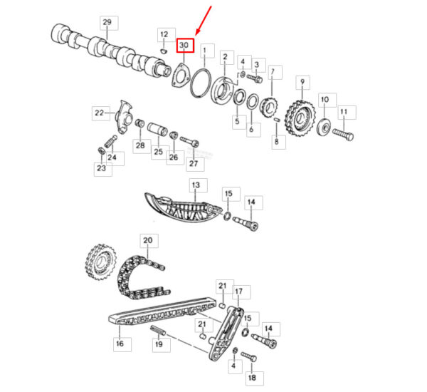 Porsche 911 993 Carrera camshaft flanges gasket 93010519705 NEW ORIGINAL