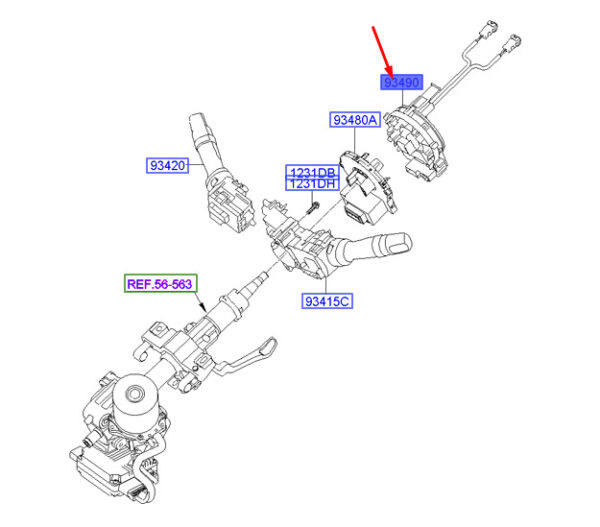 934902W110 Hyundai Santa Fe MK3 Steering Watch Spring Contact 934902W110 NEW ORIGINAL