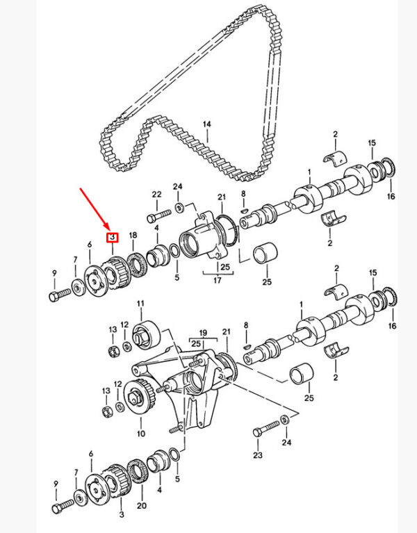 Porsche 968 engine compensation shaft gear 94410220504 NEW ORIGINAL
