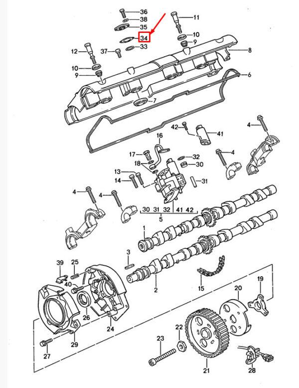 Porsche 968 cylinder head cover seal 94410446302 NEW ORIGINAL - Image 3
