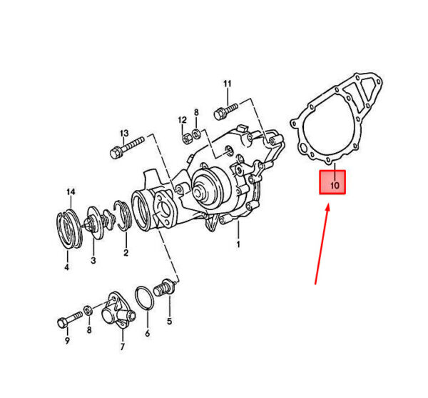 Porsche 944 engine water pump seal 94410613204 NEW ORIGINAL