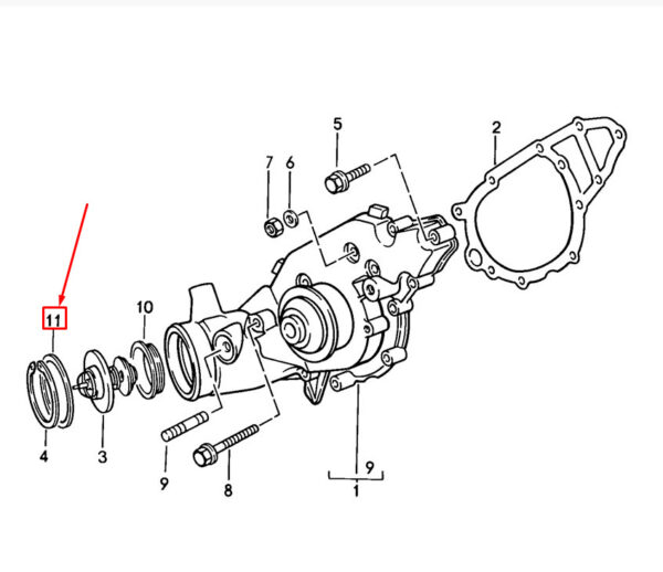 Porsche 944 thermostat sealing ring 94410692905 NEW ORIGINAL - Image 2