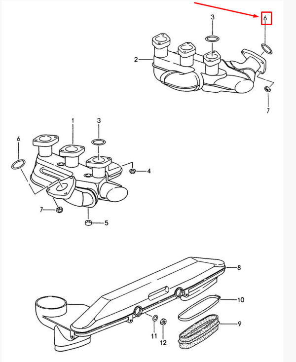 Porsche 911 993 Carrera Heat Exchanger Gasket 94411120501 NEW Original - Image 3