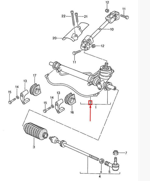 Porsche 968 power steering compensation cable 94434731100 new original
