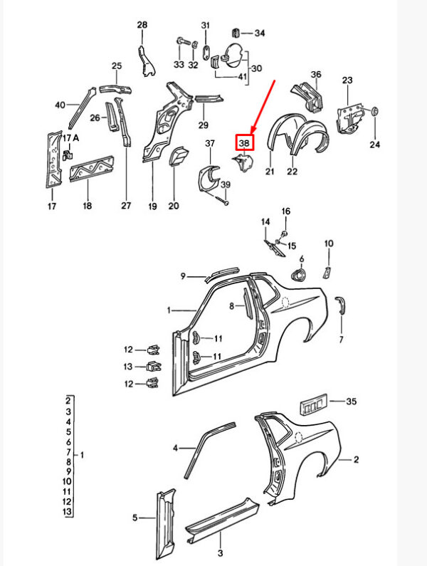 Porsche 968 Speaker Mount Adapter Rear Left 94450461101 NEW ORIGINAL - Image 3