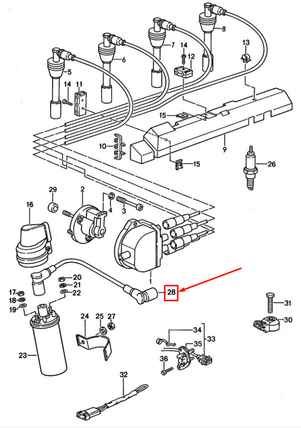 Porsche 968 ignition coil connection cable 94460206009 new original - Image 5