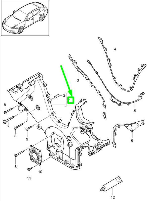PORSCHE CAYENNE 92A ENGINE TIMING CHAIN COVER MAGNESIUM 94810102220 GENUINE - Image 5