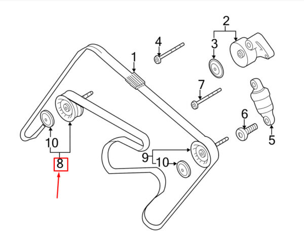 Porsche Cayenne 92a deflection roller for auxiliary drive belt 94810211821 NEW