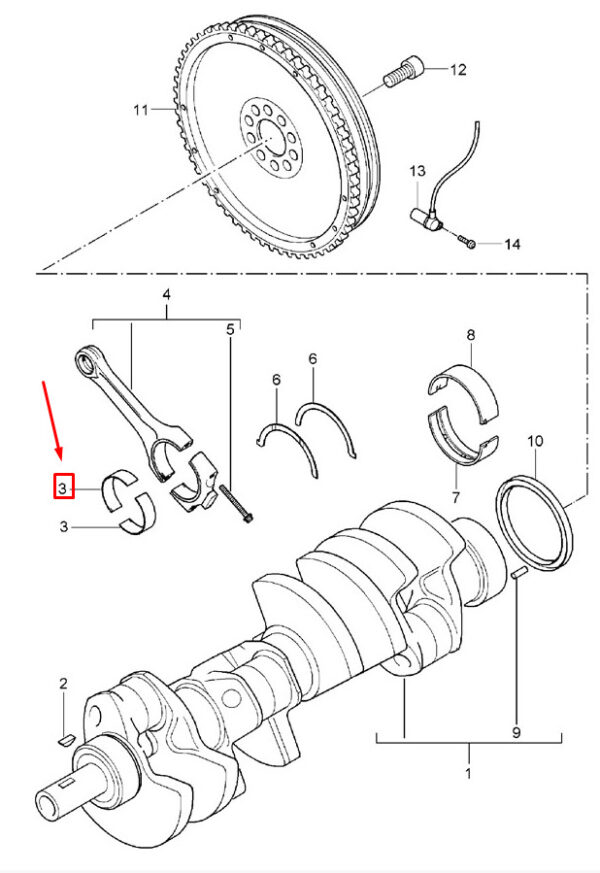 Porsche Cayenne 9pa connecting rod bearing 94810321000 NEW GENUINE - Image 3
