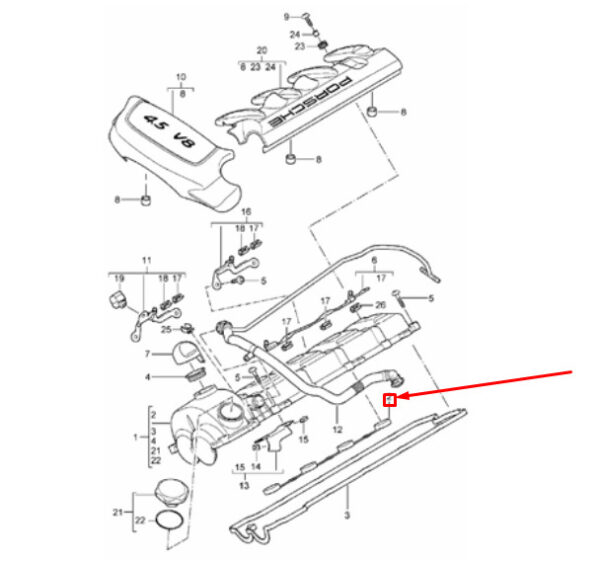 Porsche Cayenne 9pa Engine Valve Lid Gasket 94810593300 NEW GENUINE - Image 3