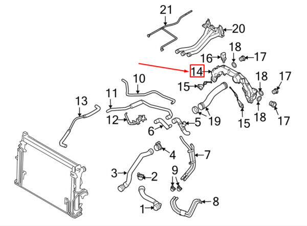 Porsche Cayenne 9pa Coolant Distributor 94810615105 NEW GENUINE