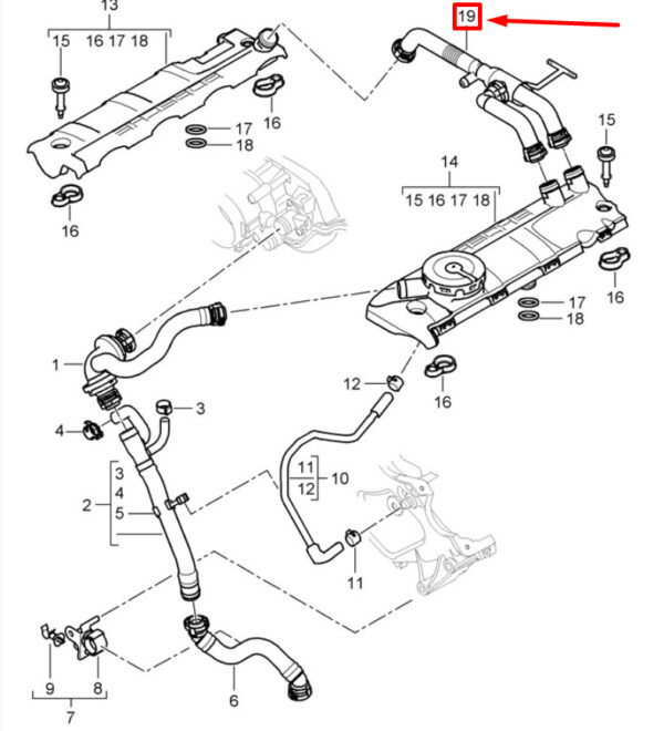Porsche Cayenne 9pa Crankcase Vent Hose 94810724553 NEW REAL - Image 5