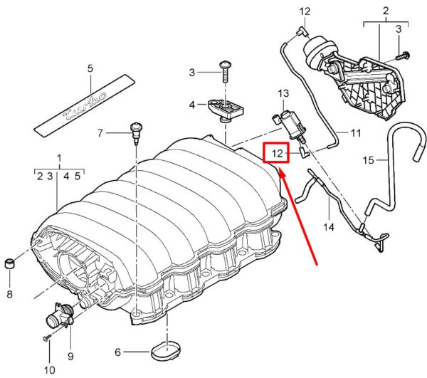 Porsche Cayenne 92a Vacuum Hose Knee Piece 94811012600 948.110.126.00 NEW - Image 2