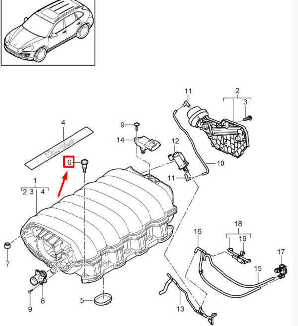Porsche Panamera 970 Motor Intake Curve Screw 94811014202 NEW REAL - Image 3