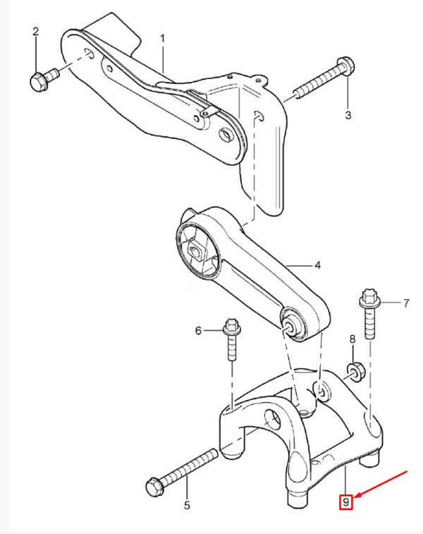 Porsche Cayenne 9pa Motor Torque Bracket 94811520353 NEW ORIGINAL