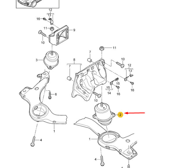 PORSCHE CAYENNE 92A LEFT SIDE ENGINE MOUNT 94837504903 NEW GENUINE