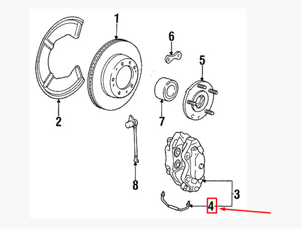 Porsche 911 964 rear caliper connecting cable 95135297100 NEW ORIGINAL