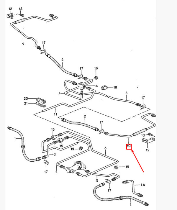 Porsche 944 rear left brake line 95135503501 NEW ORIGINAL