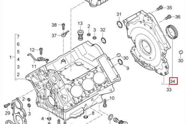 PORSCHE CAYENNE 9PA Engine Crankshaft Seal 95510105300 NEW GENUINE - Image 2