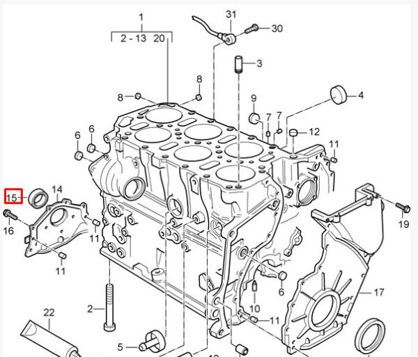 PORSCHE CAYENNE 9PA Engine Crankshaft Seal 95510108500 NEW GENUINE - Image 3