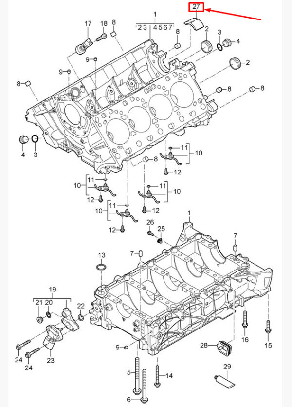 Porsche Cayenne 9pa Crankcase End Cap 95510173000 NEW ORIGINAL - Image 3