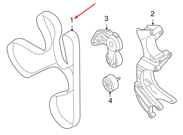 Porsche Cayenne 92A Serpentine Belt 95510293300 NEW GENUINE - Image 3